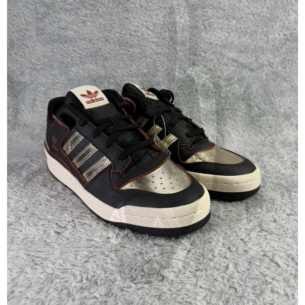 Adidas Originals Forum Low Sneakers Black Red Gold Retro Tennis Shoes Men's 10